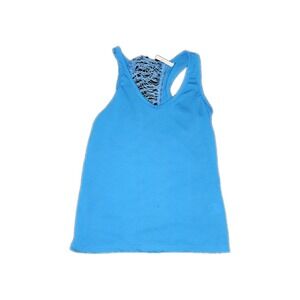 Love Nation Women's Blue Tank Top Size Large Back STRINGS #49